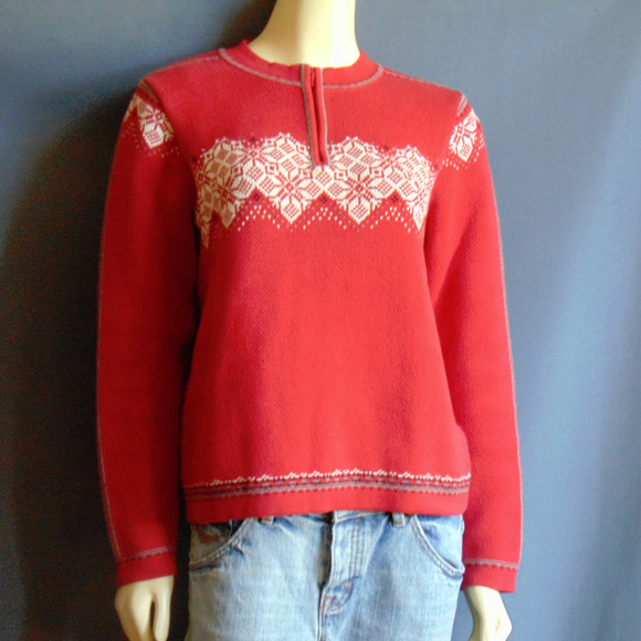 Hanna Andersson Sweaters - Hanna Anderson Red Combed Cotton Noridic Sweater M